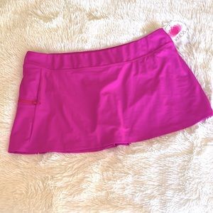 NWT Kinesis Hot Pink Bathing Suit Swim Skirt Bottom with side zipper - Women’s L